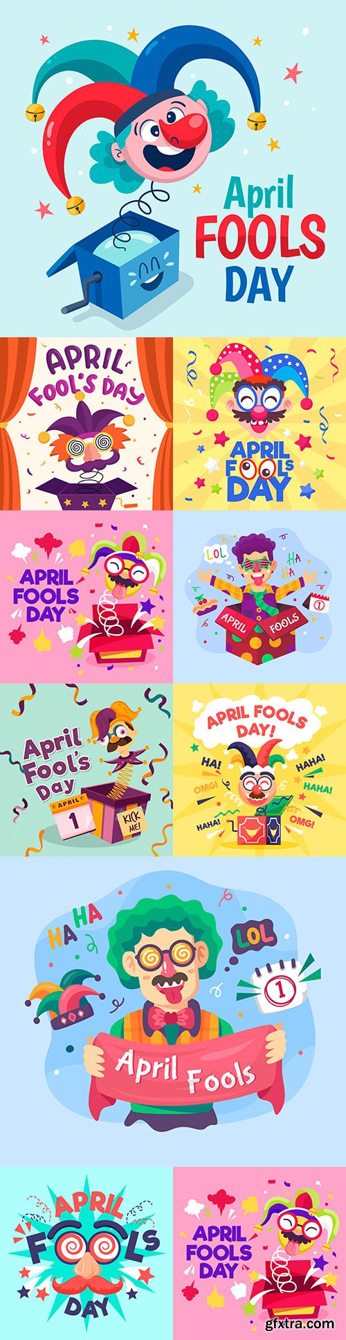 First April day of fools concept flat design