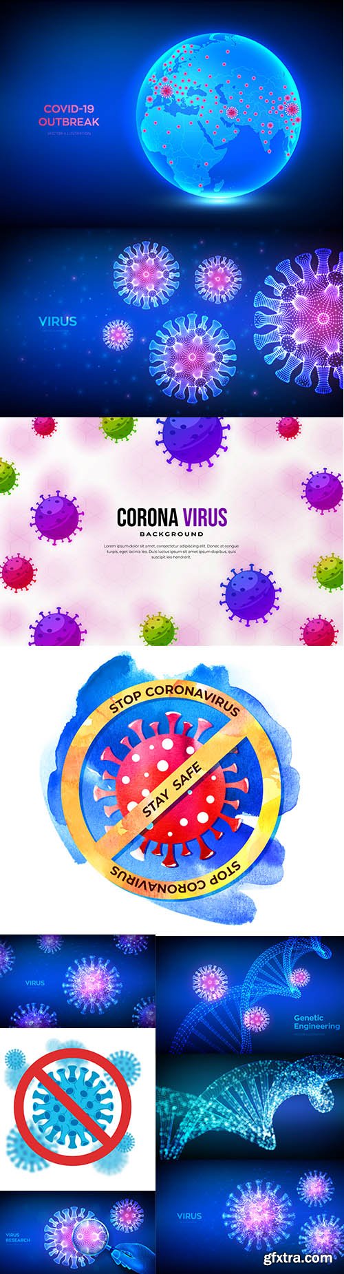 2019 Covid-19 Coronavirus Concept Illustration Set Vol 2