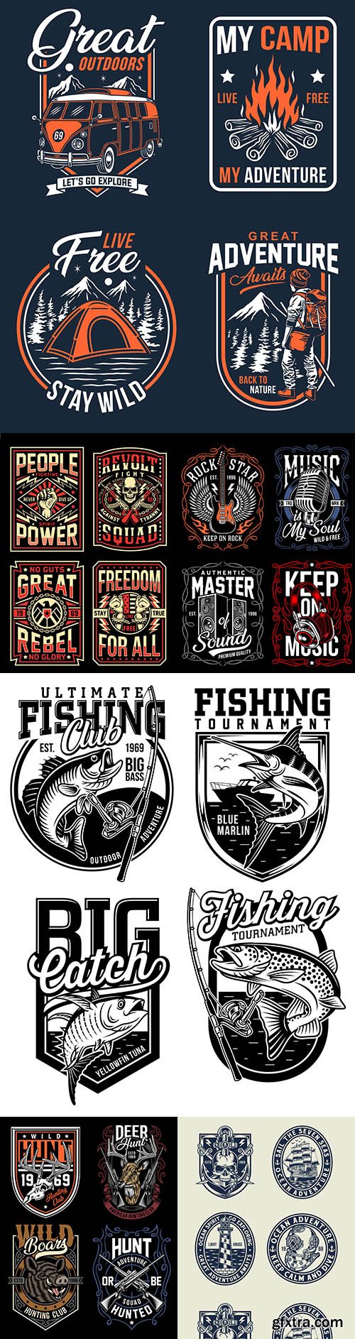 Emblems for printing T-shirt design vintage propaganda