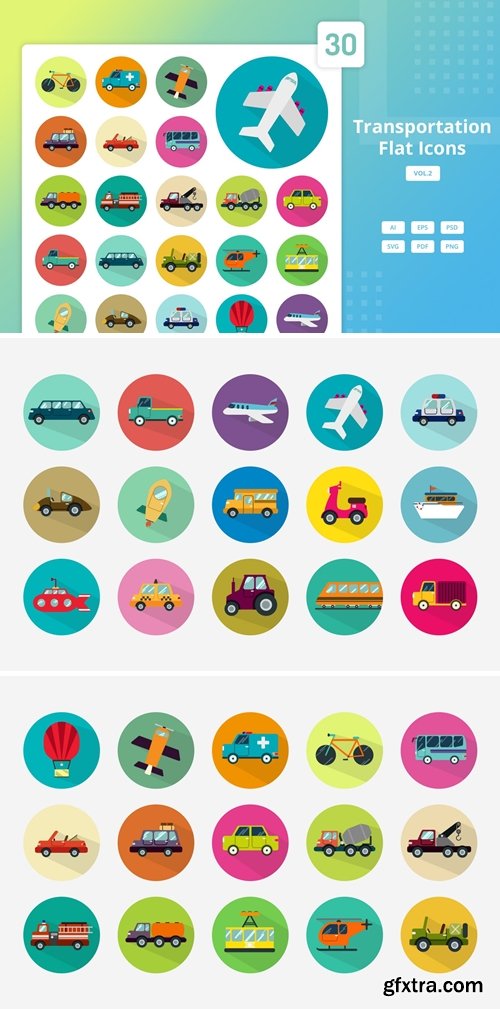 Transportation - Flat Icons Vol.2