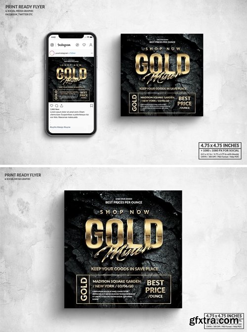 Gold Miner Square Flyer & Social Media