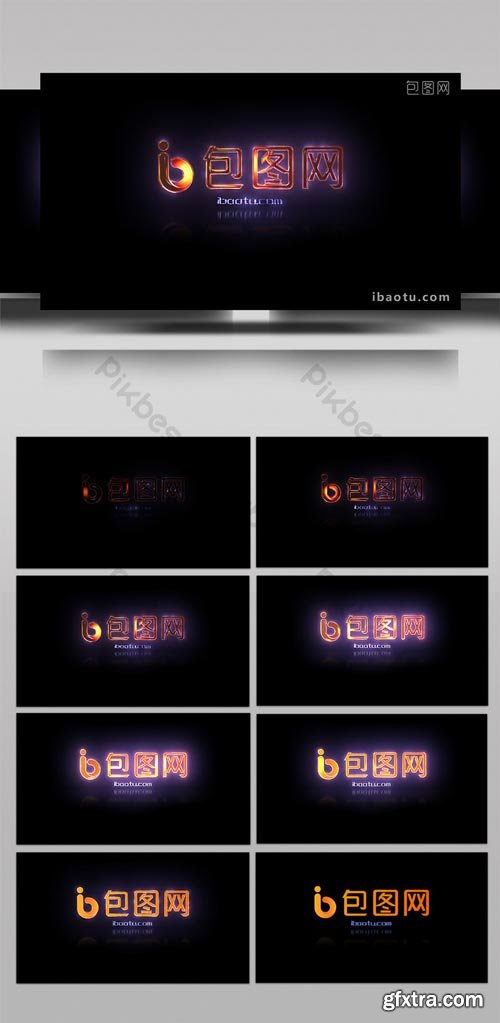 PikBest - reflection neon display LOGO template AE template - 1617904