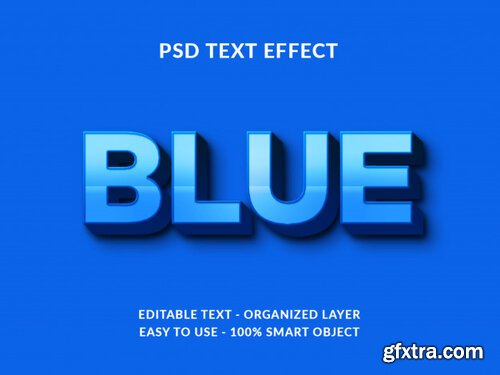 Blue 3d style text effect Premium Psd