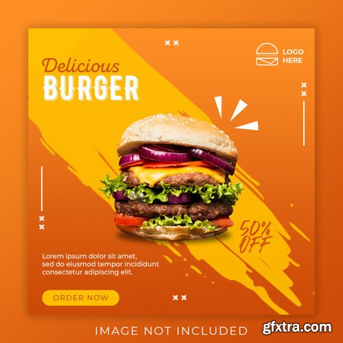 Burger menu promotion banner template Premium Psd