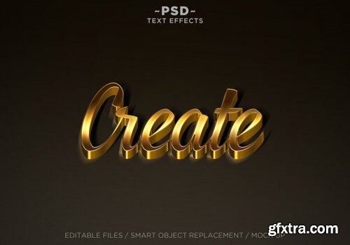 Create golden effects editable text Premium Psd