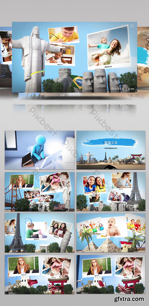 Global vacation travel graphic display AE template Video Template AEP 1718010
