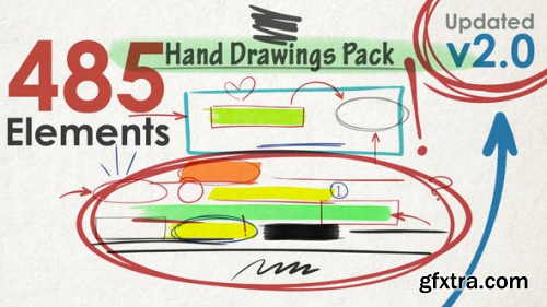 Videohive Hand Drawings Pack (485 elements) V2.0 22738315