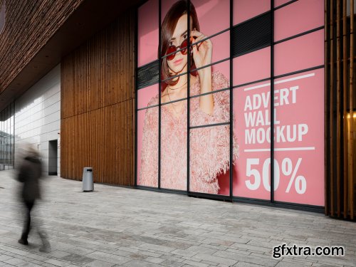 Large Wall Advertisement in Shopping Mall Mockup 259563898