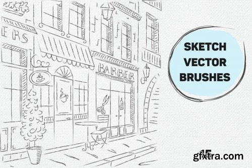CreativeMarket - Vector sketch brushes illustrator 4441672