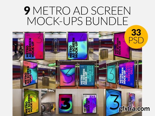 CreativeMarket - Metro Underground Ad Scr. MockUp Set 4609009