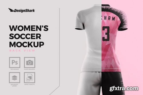 CreativeMarket - Women\'s Soccer Kit Mockup - Back 4584744