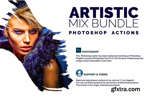 CreativeMarket - Artistic Mix Bundle Photoshop Action 4551077