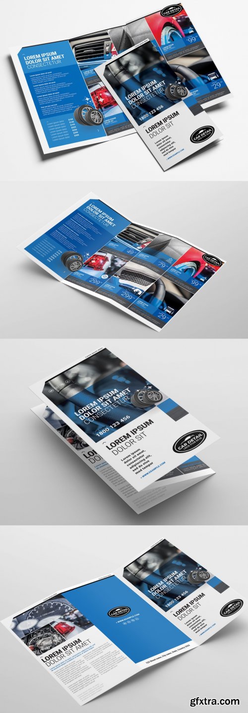 Trifold Brochure Layout for Car Wash and Detailing Services 328598804