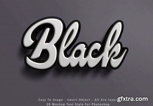 3d mockup black text style effect