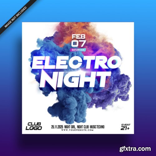 Electro night music festival flyer poster