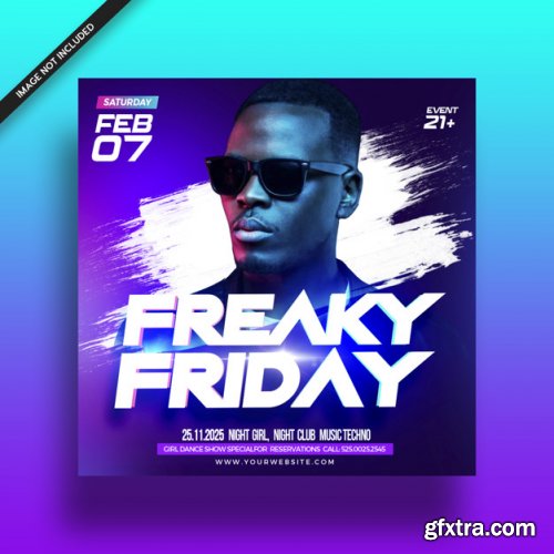 Freaky friday event party music club flyer
