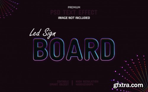 Editable led sign board text effect template