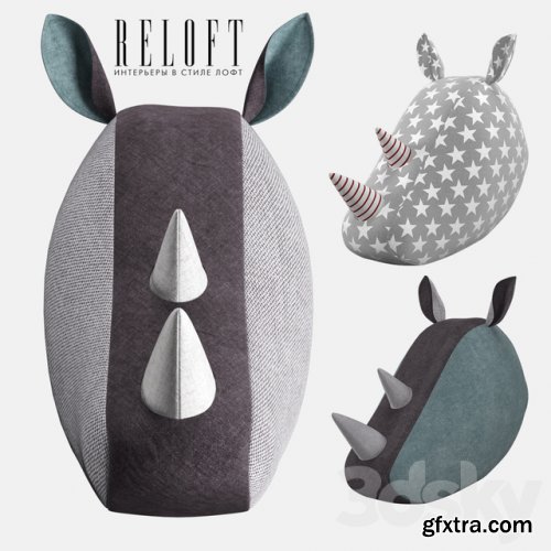 Decorative rhino head fabric SOFTHEADS