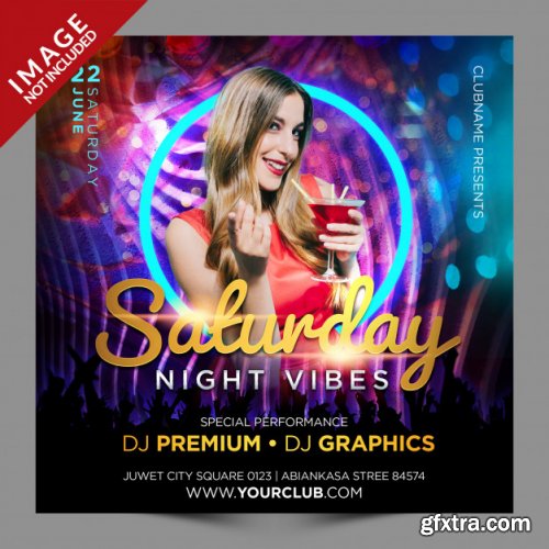 Saturday night vibes psd flyer template
