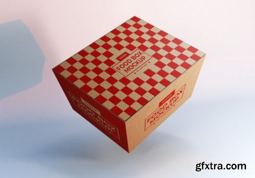 Floating food boxes packaging mockup design