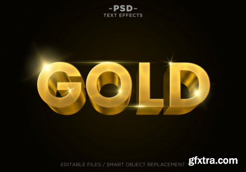 3d gold style 4 effects editable text