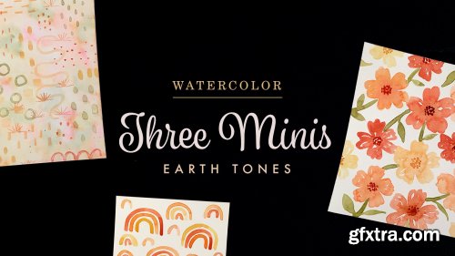 3 Earth Tone Minis: Abstract, Floral, Rainbows