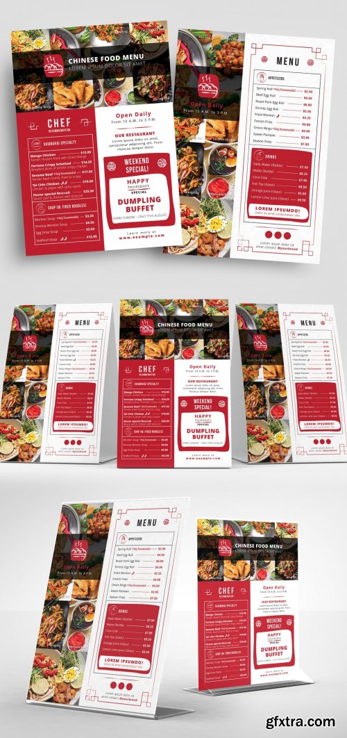 Red and White Takeout Menu Layout 330835512
