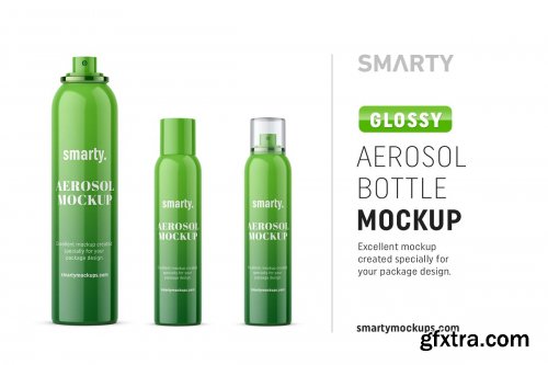 CreativeMarket - Glossy aerosol bottle mockup 4658939