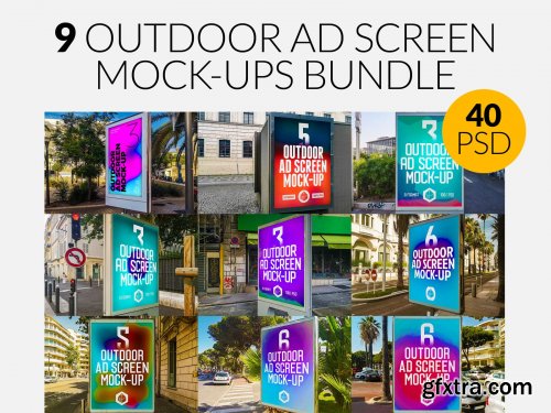 CreativeMarket - Outdoor Ad Screen MockUps Bundle 4655707