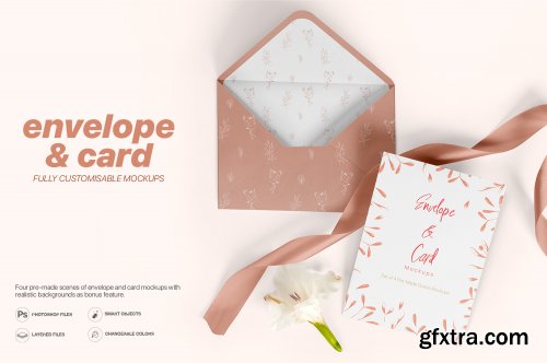 Card and Envelope Mockups - A5 Size
