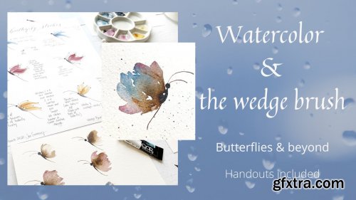 Watercolor and the wedge brush: Butterflies & beyond