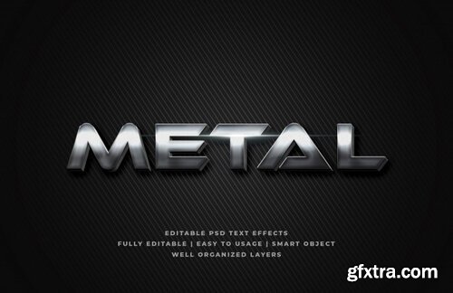 Metal 3d text style effect Premium Psd