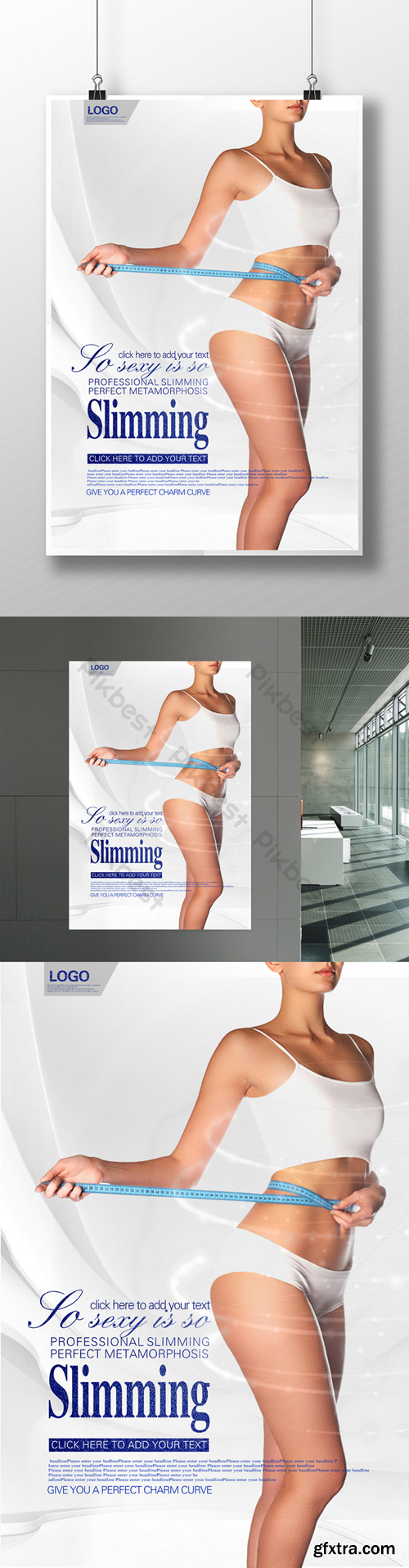 Weight loss bodybuilding poster Template PSD