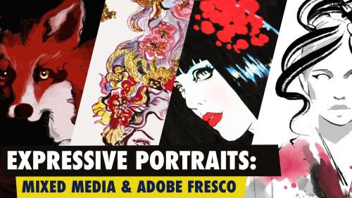 SkillShare - Drawing Expressive Portraits: Find Your Style in Mixed Media & Adobe Fresco