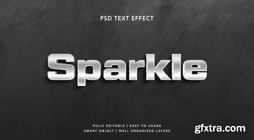 Silver 3d text style effect Premium Psd