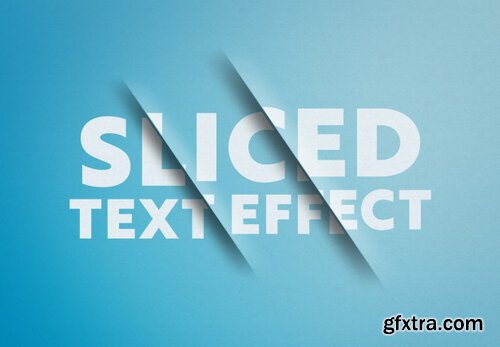 Sliced text effect mockup Premium Psd