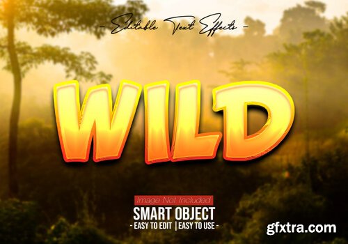 Wild text style effect Premium Psd