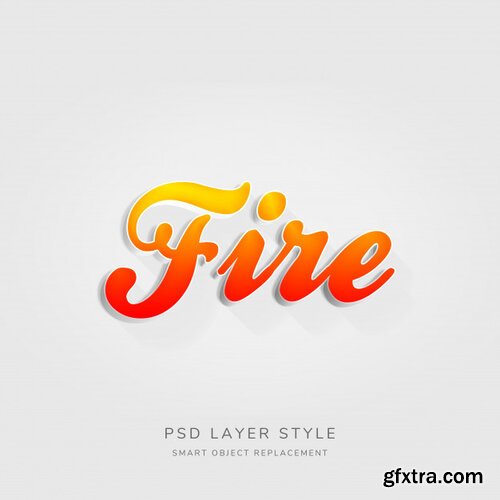 3d red gradient text style effect Premium Psd