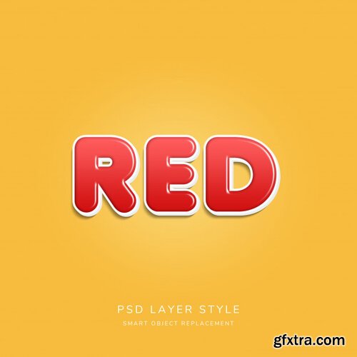 3d red text style Premium Psd