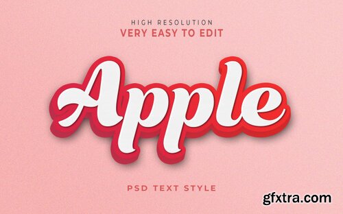 Apple 3d text style effect template Premium Psd