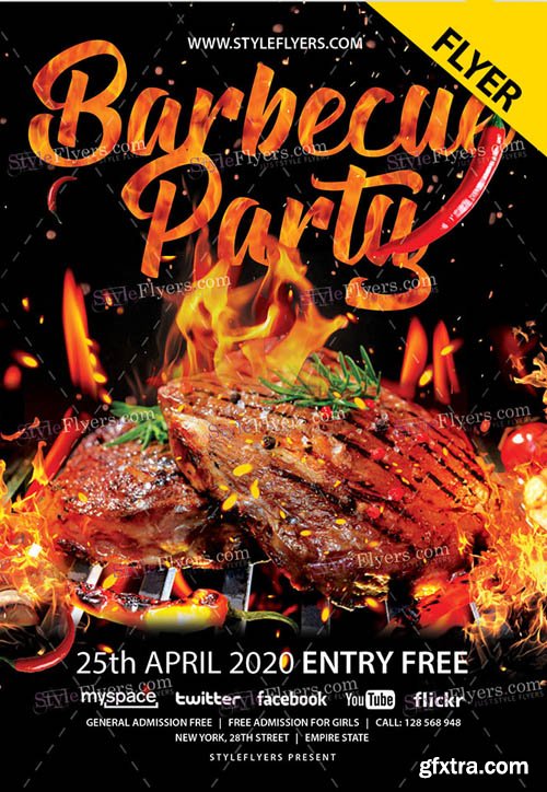 Barbecue Party V0404 2020 PSD Flyer Template