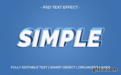 Blue simple text effect template Premium Psd