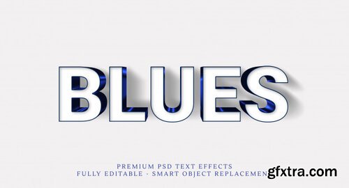 Blue text style effect Premium Psd