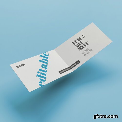 Folded business card mockup premium psd Premium Psd