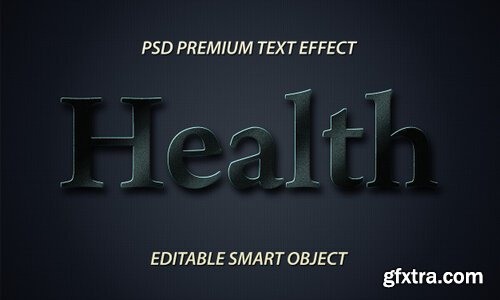 Health text style effect free psd Premium Psd