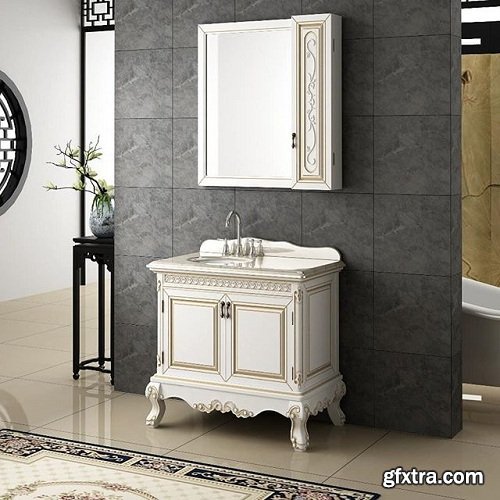 Modern washbasin bathroom cabinet 02