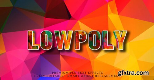 Low poly 3d text style effect psd Premium Psd