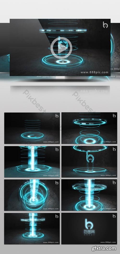 PikBest - Blue High-tech HUD Animation LOGO Title AE Template - 105964