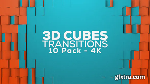 Videohive 3D Cubes Transitions - 10 Pack - 4K 18516316
