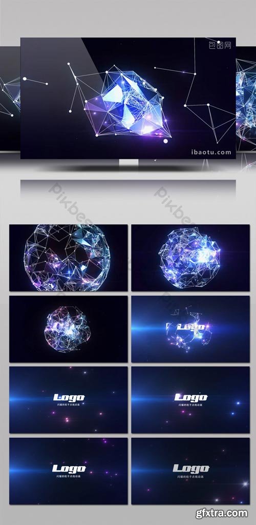 PikBest - Shining science fiction particle dot line animation logo title AE template - 728774